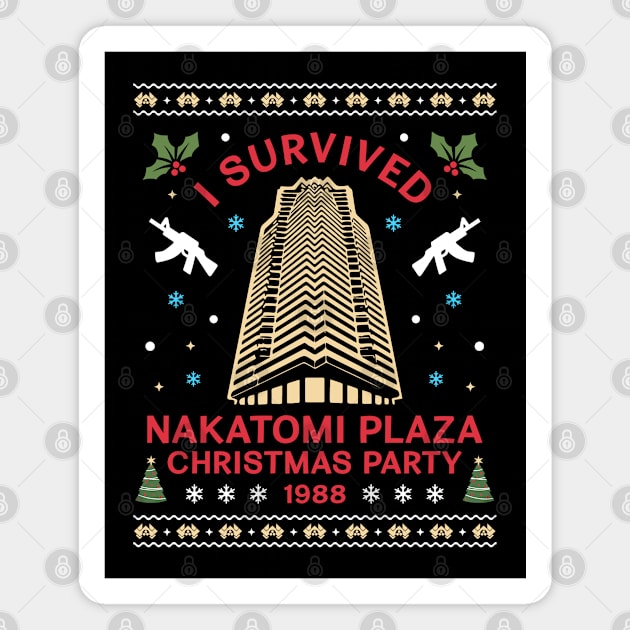 I Survived Nakatomi Plaza Christmas Party Magnet by Three Meat Curry